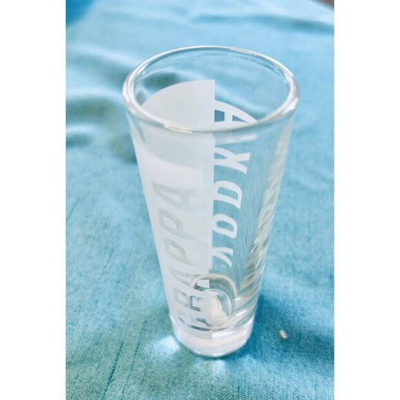 Grappa Vodka Shot Glass NWT 90s era - Lettering On Each Side 3-inches Tall - Picture 3 of 4